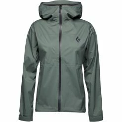 Black Diamond Stormline Stretch Rain Shell Jacket Women laurel green