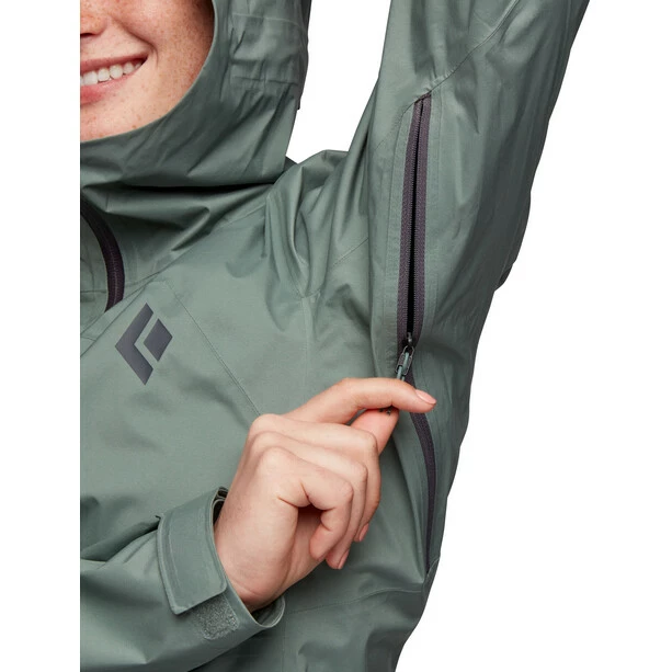 Black Diamond Stormline Stretch Rain Shell Jacket Women laurel green 8 Black Diamond Stormline Stretch Rain Shell Jacket Women laurel green - Image 6