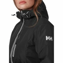 Helly Hansen Long Belfast Winter Jacket Women black -Deals Rain jackets Women Store helly hansen long belfast winter jacket women black 3
