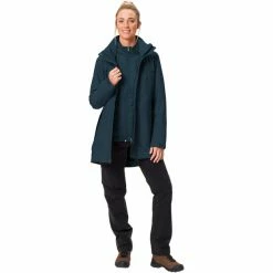 VAUDE Idris III 3in1 Parka Women dark sea -Deals Rain jackets Women Store vaude idris iii 3in1 parka women dark sea 5