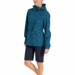 VAUDE Rosemoor AOP Jacket Women kingfisher -Deals Rain jackets Women Store vaude rosemoor aop jacket women kingfisher 3